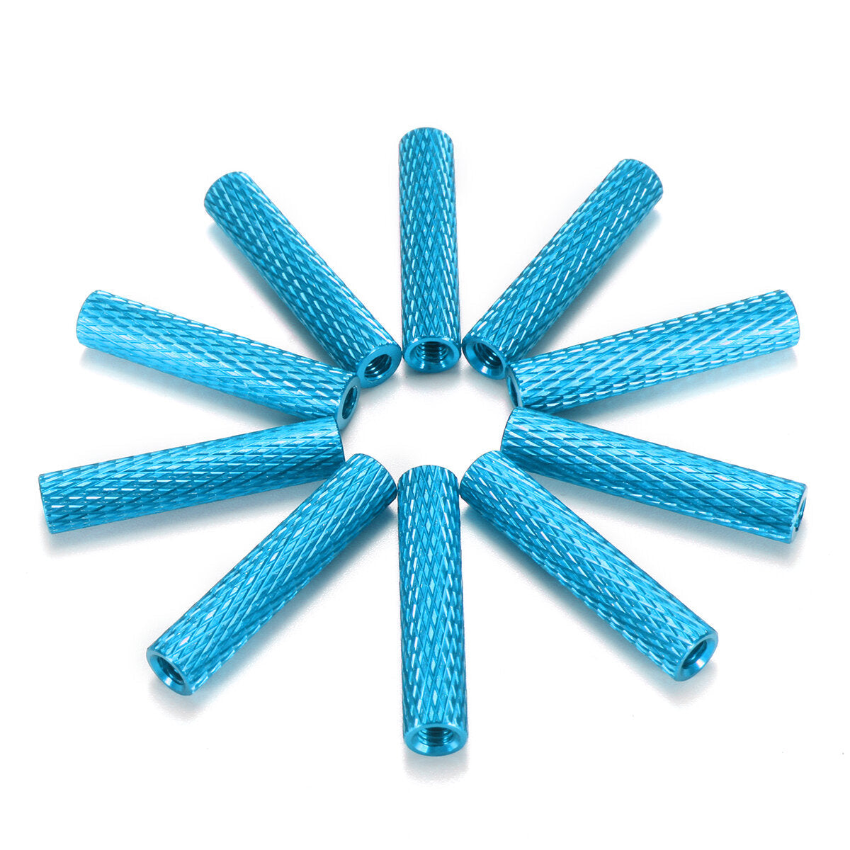 10Pcs M3 25mm Knurled Standoff Aluminum Alloy Anodized Spacer