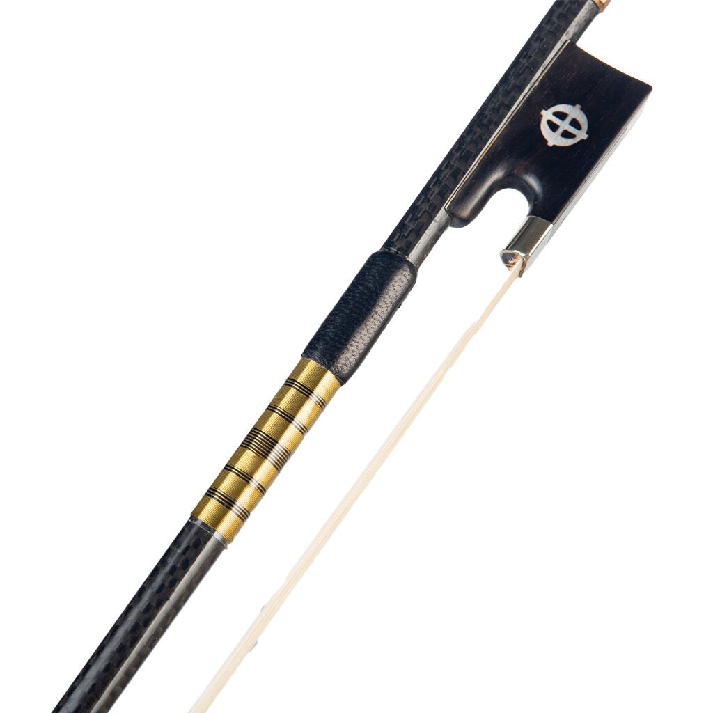 Advanced 4/4 Size Violin/Fiddle Bow Grid Carbon Fiber Stick Sheep Skin Grip White Mongolia Horsehair Ebony Frog