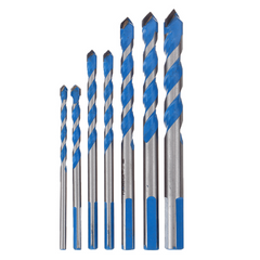 7Pcs Multi Purpose /Construction Carbide Tip Drill Bits Set 4-12mm for Concrete Masonry Ceramics Tiles Wood Plastic Metal Sheets and Aluminum