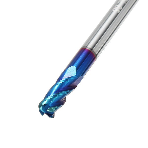 4 Flutes Ball Nose Milling Cutter Tungsten Carbide NACO Coated 2R0.2-8R2.0 HRC65 End Mill