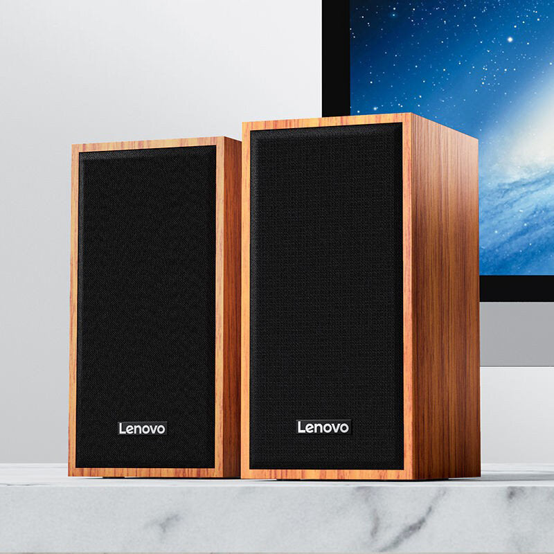 Wooden Soundbar 3.5mm USB Wired Speaker Hi-Fi Stereo Subwoofer Boombox Dual Speaker for Computer Laptop