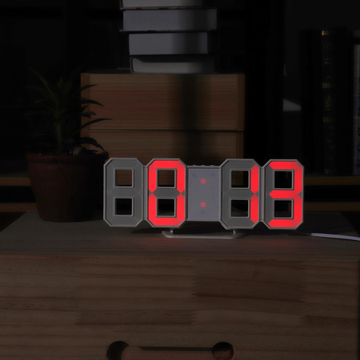 Upgrade Version 3D LED Clock Color Changeable Blue White Red LED Wall Clock Modern Table Living Room Digital Alarm Clock