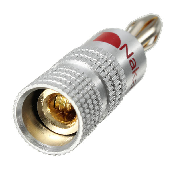 Banana Plug For 4mm Video 24K Gold Plated Speaker Copper Adapter Audio Connector FLM