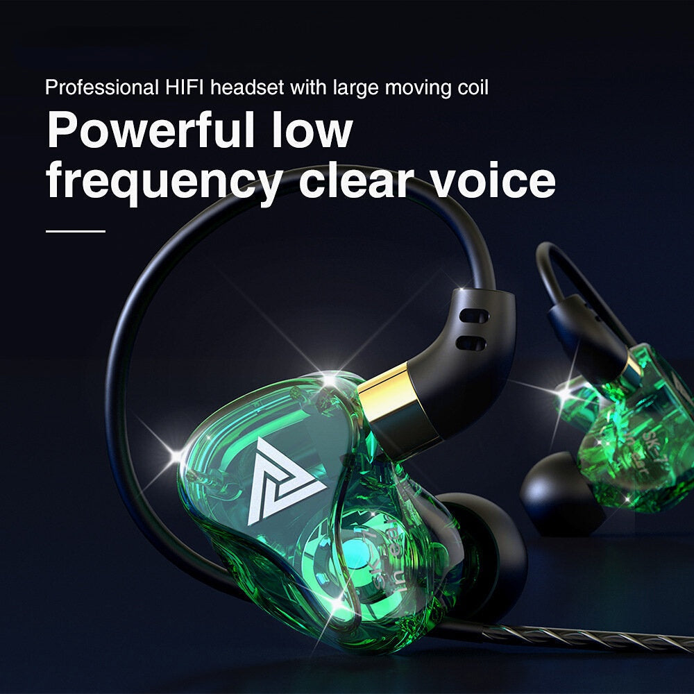 Earphones Dual Driver Sport HD Earbuds 3.5mm Headset with Microphone Music 3.5mm Plug in-ear Earphones