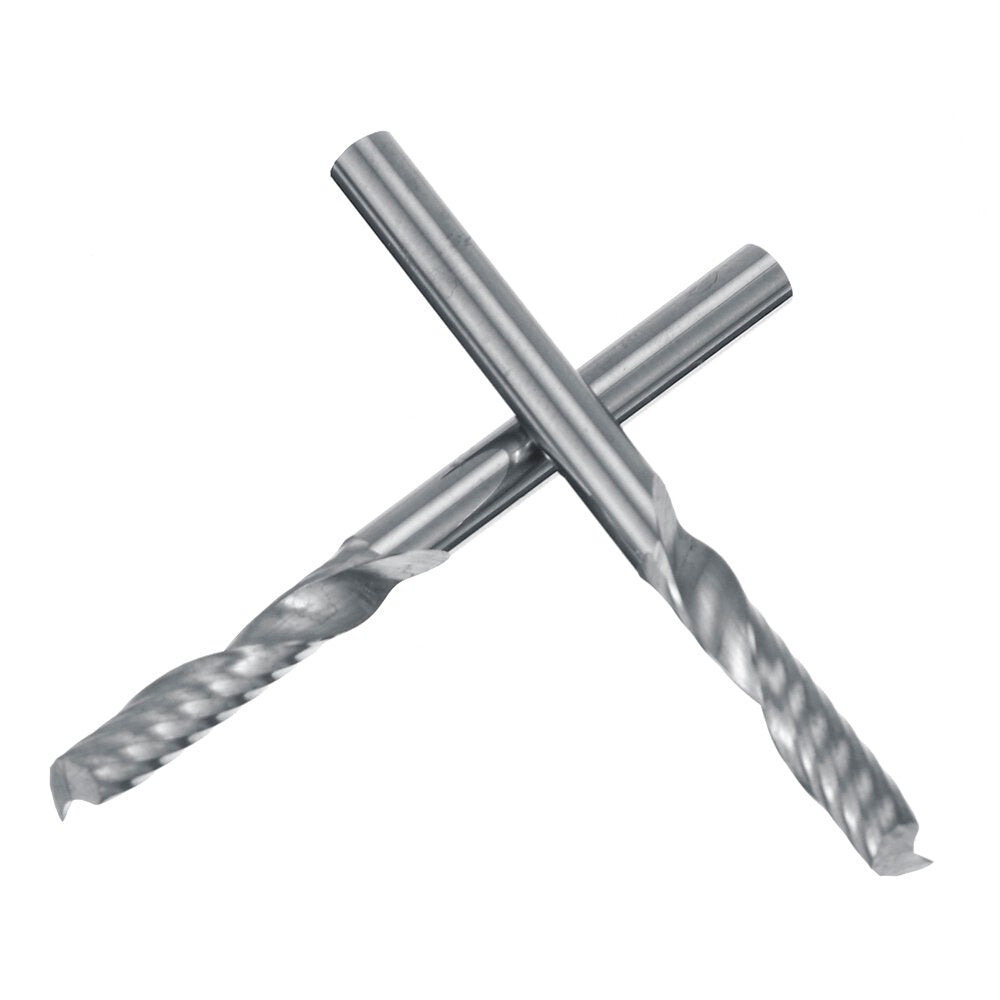 10pcs 3.175mm Single Flute End Mill Cutter Carbide CNC Router Bit Milling