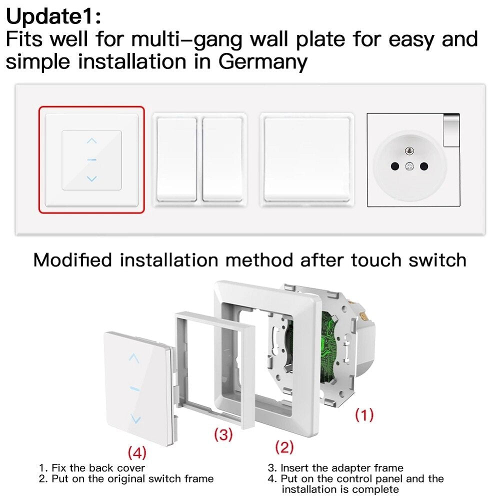 WiFi Smart Curtain Switch Touch Design for Motorized Curtains and Roller Blinds Works with Alexa Google