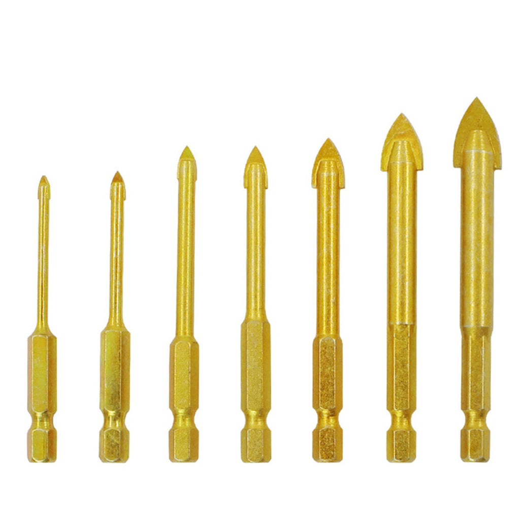 5/6/7Pcs Drill Bits 3-12mm Triangle Bit for Ceramic Wall Glass Concrete Hole Opener , Gold