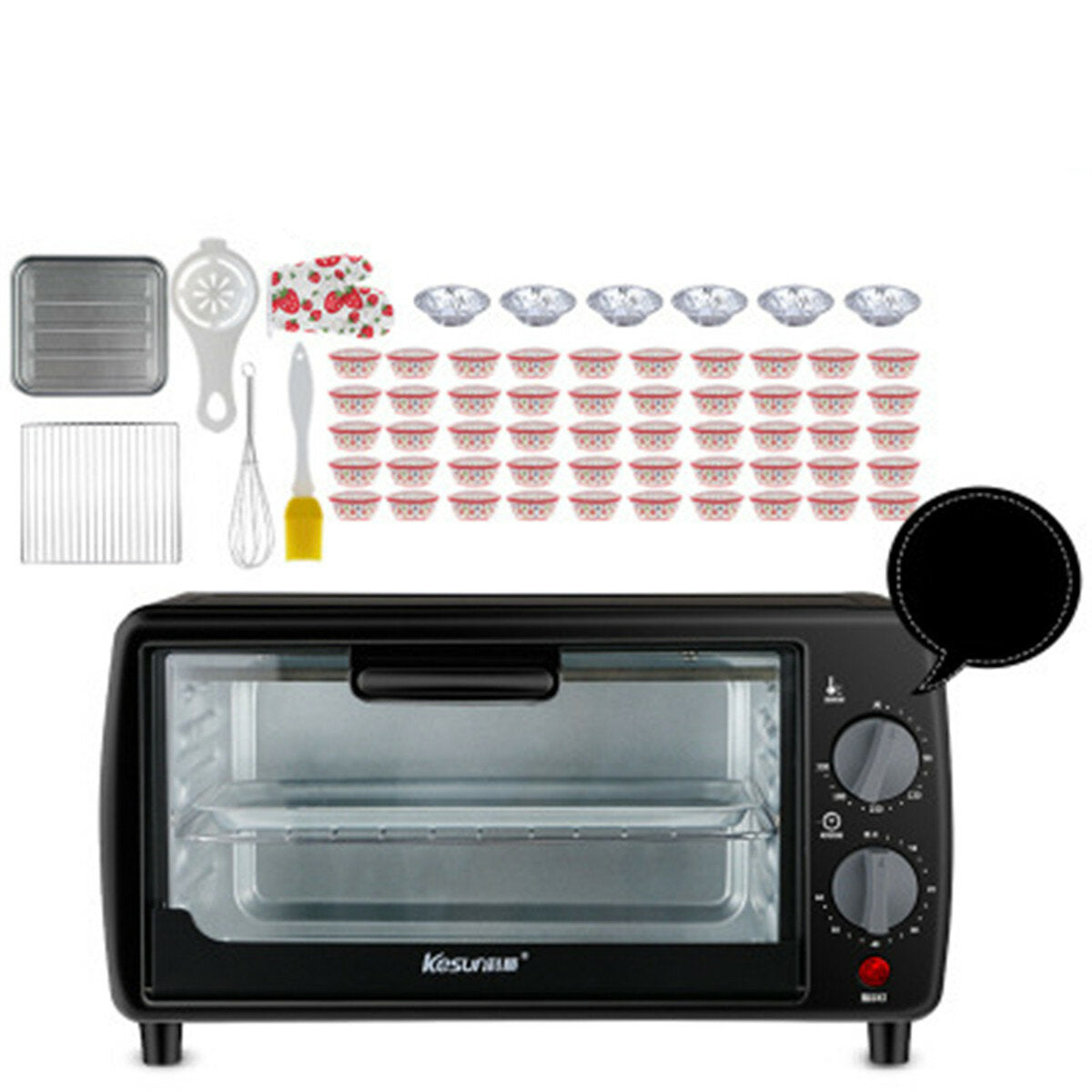 9L 220V Benchtop Electric Oven Timing Household Temperature Control Bake Toast