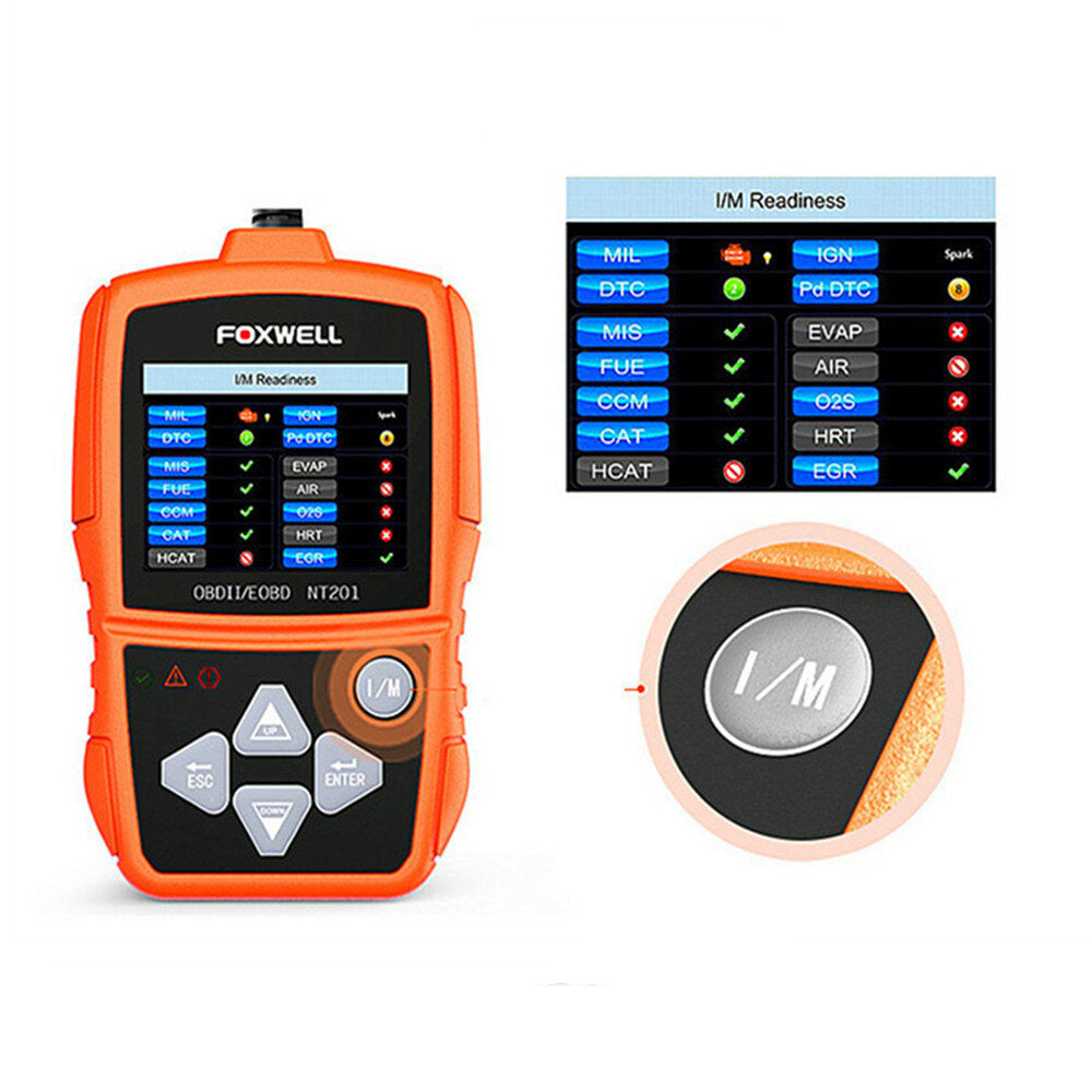 OBD2 Car Automotive Scanner Engine Light Fault Code Readers I/M Readiness LIVE Data Diagnostic Test Tool