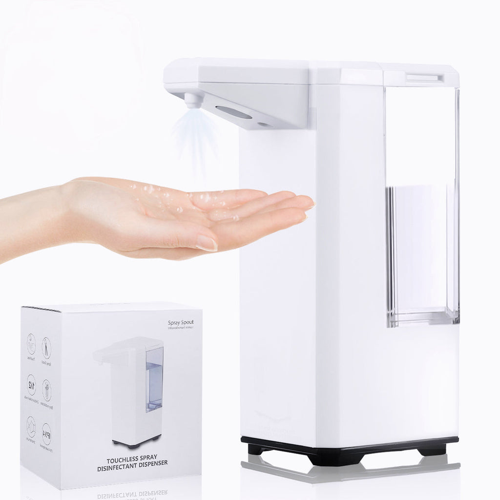 500ml Automatic Induction Alcohol Spray Hand Sanitizer Dispenser Humanized Design IPX4 Waterproof Touchless Soap Dispenser