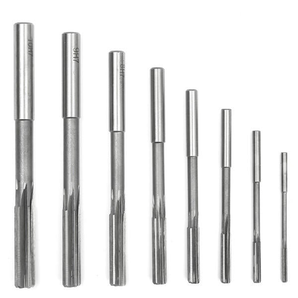 8pcs 3/4/5/6/7/8/9/10mm HSS Straight Shank Chucking Reamer Set Milling Cutter Tool