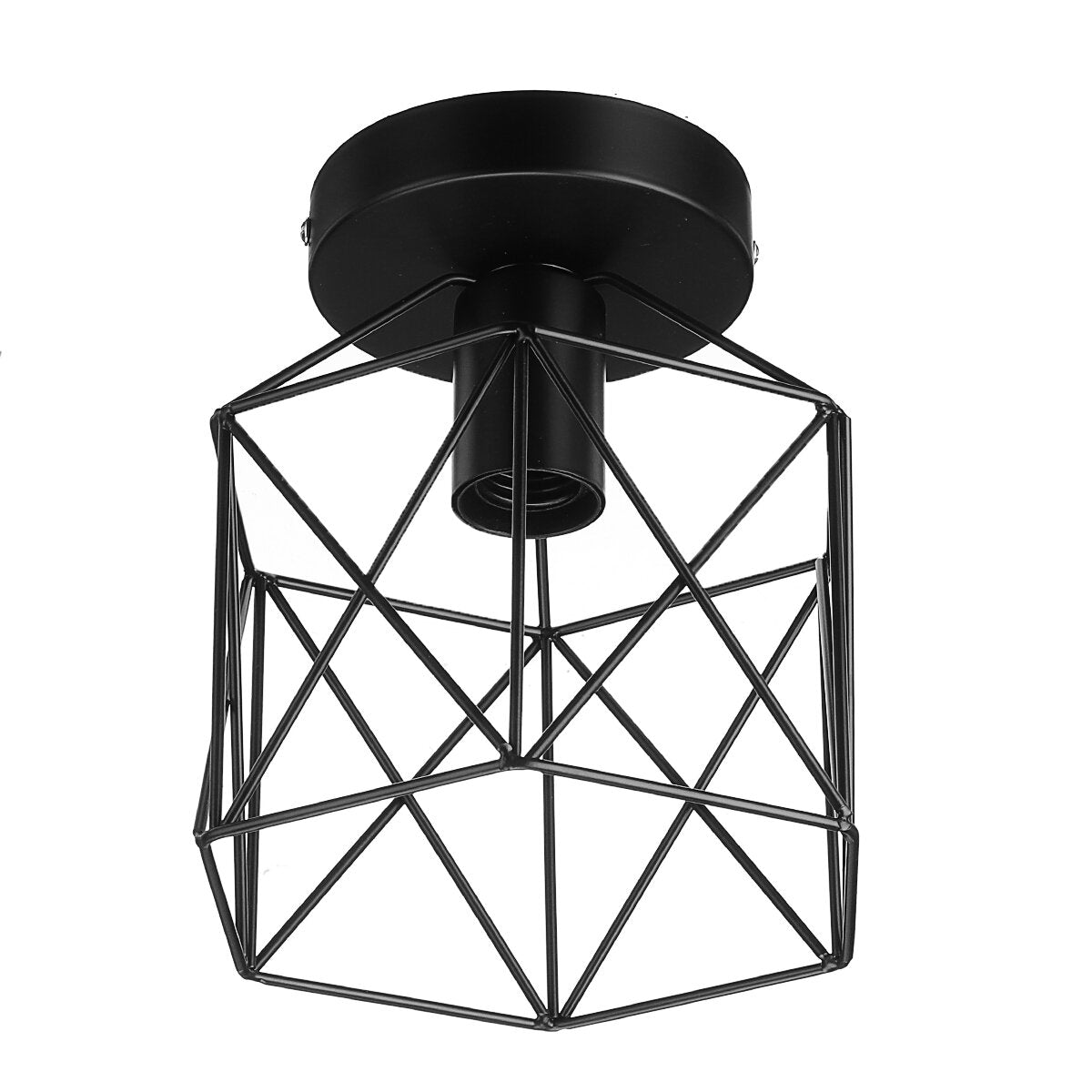Vintage Wall Lamp Metal&Wood Frame Flush Ceiling Light Fixture
