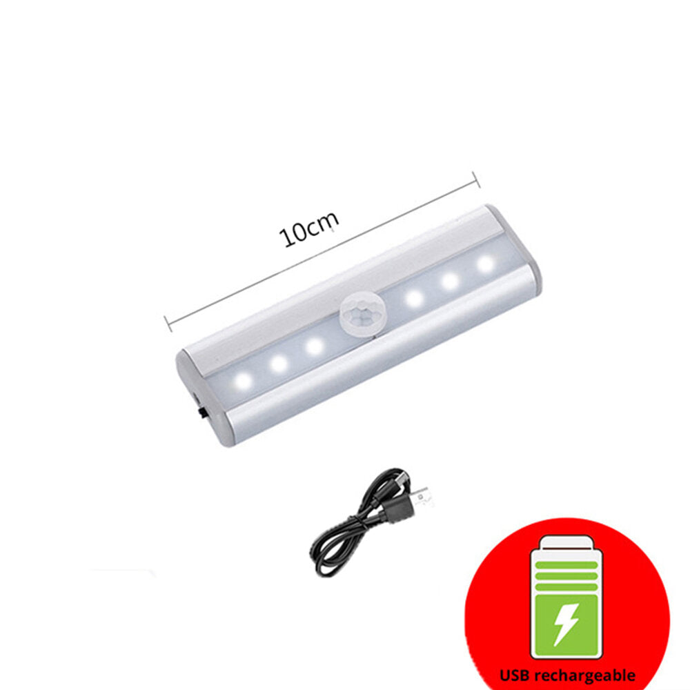 LED Night Light Motion Sensor Cabinet Lamp USB Rechargeable Closet Night Lamps for Wardrobe Kitchen Bedroom Step Lighting