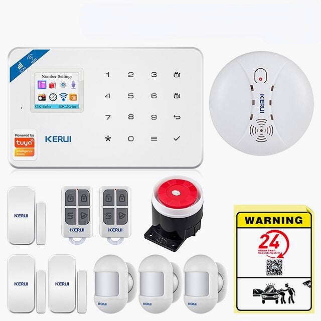 Smart WIFI GSM Security Alarm System Burglar Motion Detector Smoke Door Window Sensor Works with Alexa Home