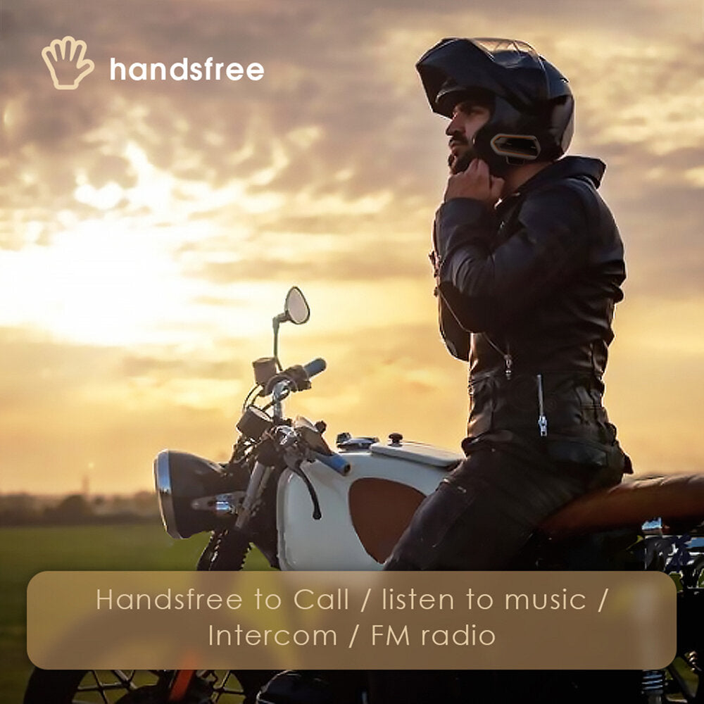 Bluetooth Helmet Motorcycle Headset Interphone Earpiece Motorbike Outdoor Waterproof for Walkie Talkie