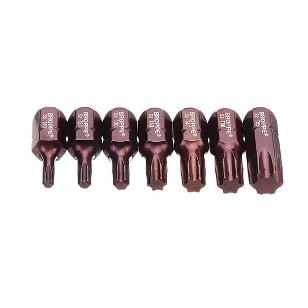 7pcs T20-55 30mm Magnetic Torx Screwdriver Bit S2 Steel 10mm Hex Shank for Impact Screwdriver