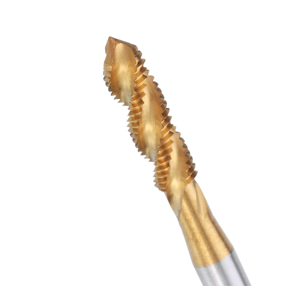 HSS Spiral Flute Hand Tap Imperial Titanium Coated Machine Screw Plug Tap Drill