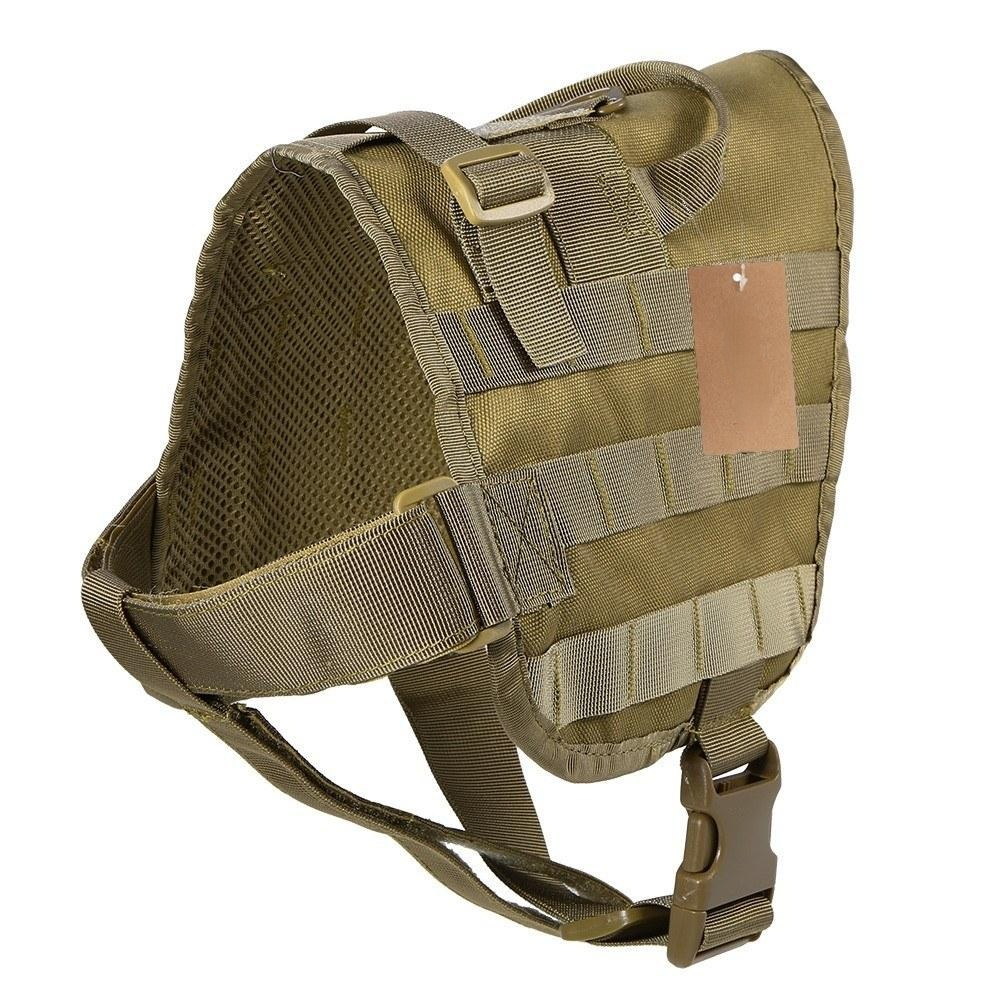 Outdoor Molle Dog Vest Adjustable Water Resistant Nylon with Safety Lock and Detachable Strap