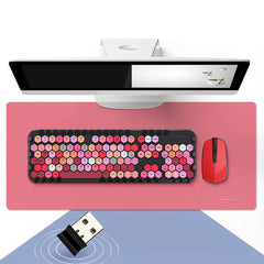 2.4G Wireless Keyboard & Mouse Set 104 Keys Honeycomb Keycaps Keyboard Office Mouse Combo for Laptop PC