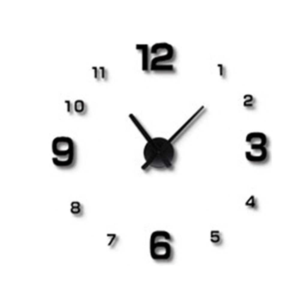 27/37/47inch Black/Silver DIY Wall Clock Silent Quartz Wall Night Clocks