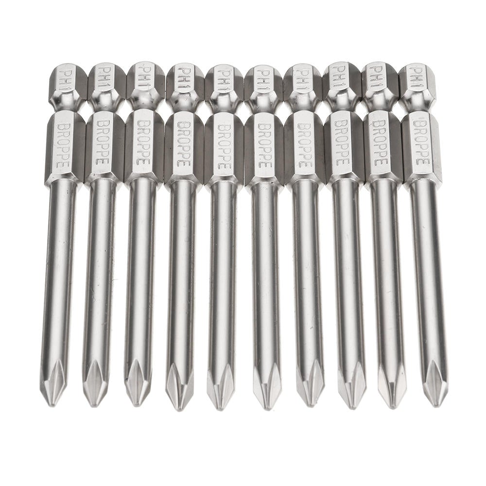 10pcs 75mm PH1 Screwdriver Bit 1/4" Hex Shank Magnetic Phillip Screwdriver Bits Set