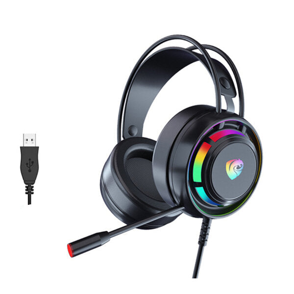 Gaming Headset 7.1 Surround Sound With RGB Light Noise Cancelling Mic Gaming Headphone Wired Headset