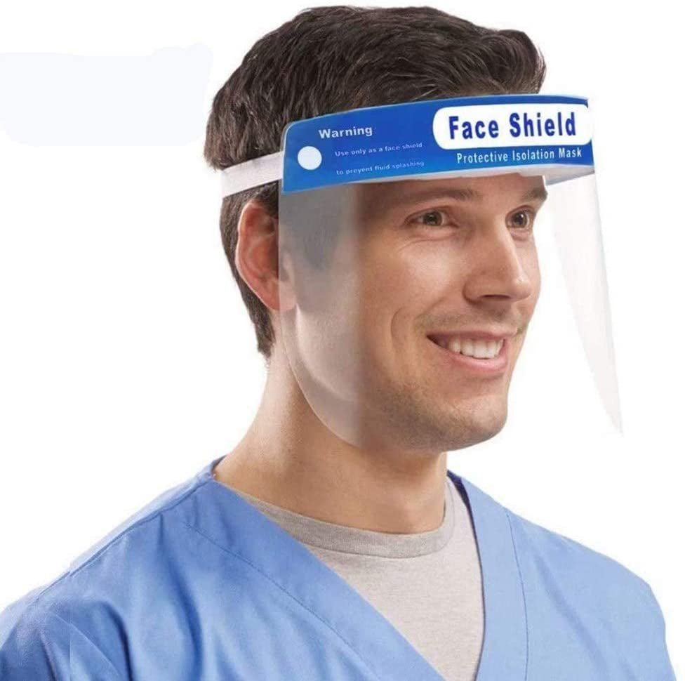 Safety Isolation Full Face Shields Reusable Clear Wide Vision 