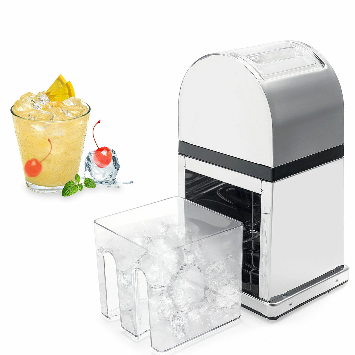 Ice Crusher Stainless Steel Shaver Machine Crushed Ice Maker Durable Easy Clean