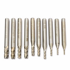 10pcs 1.5-6mm 4 Flute End Mill Cutter 6mm Shank Straight Drill Bit