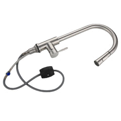Brushed Stainless Steel Pull Out Kitchen Faucet 360 Rotation Hot And Cold Water Mixed Wash Basin Sink Tap