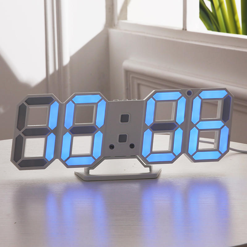 Large Modern Digital Led Skeleton Wall Clock Timer 24/12 Hour Display 3D Gife