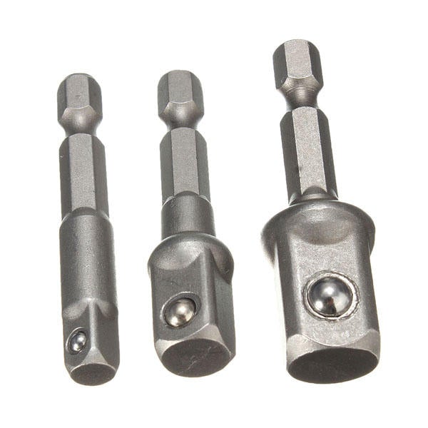 3pc 1/4 Inch Hex Socket Driver Set Wrench Adapter Extension Bar Bit