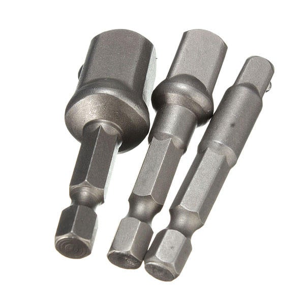 3pc 1/4 Inch Hex Socket Driver Set Wrench Adapter Extension Bar Bit
