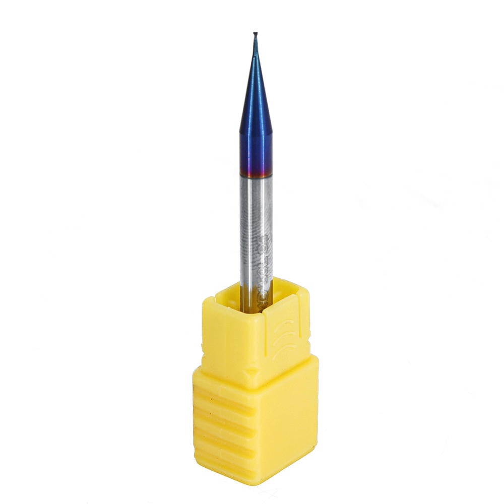2 Flutes HRC65 Milling Cutter 0.4-0.9mm Nano Blue Coating Carbide End Mill