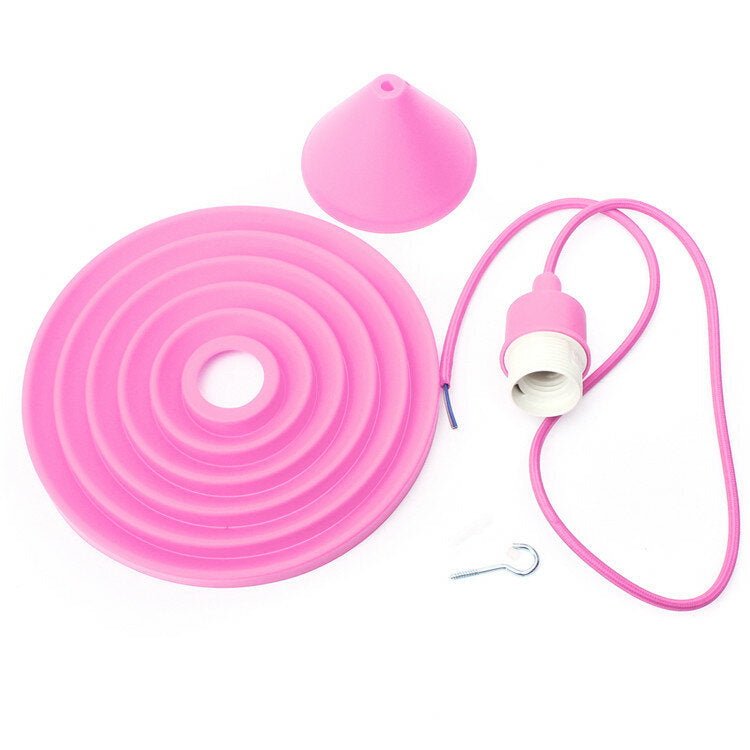 Folding Lampshade Colorful Silicone E27 Lamp Holder Pendant Lights DIY Ceiling Light Home Decor