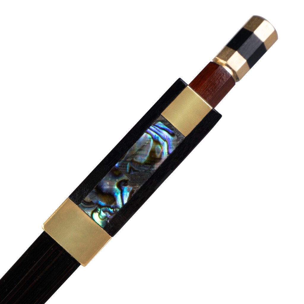 Bow 4/4 Size Violin Bow Round Stick Lizard Skin Grip Black Horsehair W/ Ebony Frog Violin/ Fiddle Bow