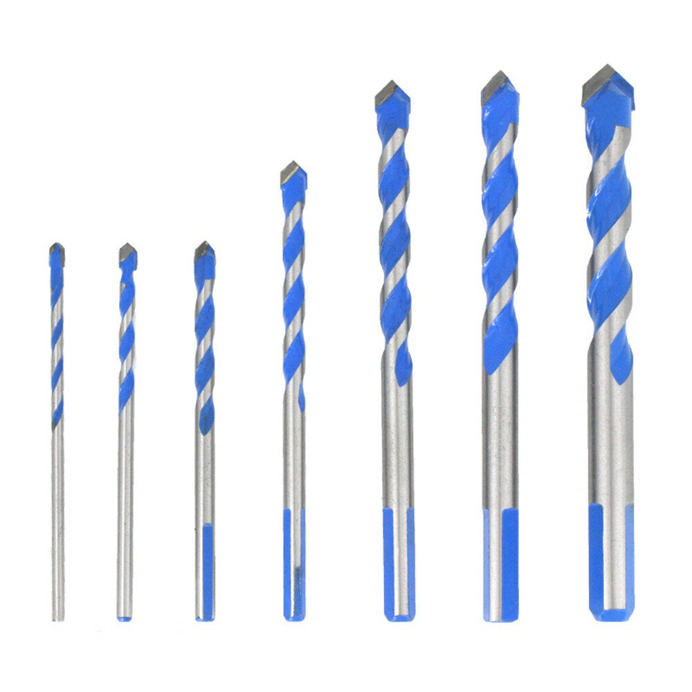 10Pcs Multi-functional Glass Drill Bit Tungsten Carbide Tip Triangle Drill Bits for Ceramic Tile Concrete Brick Metal Stainless Steel Wood
