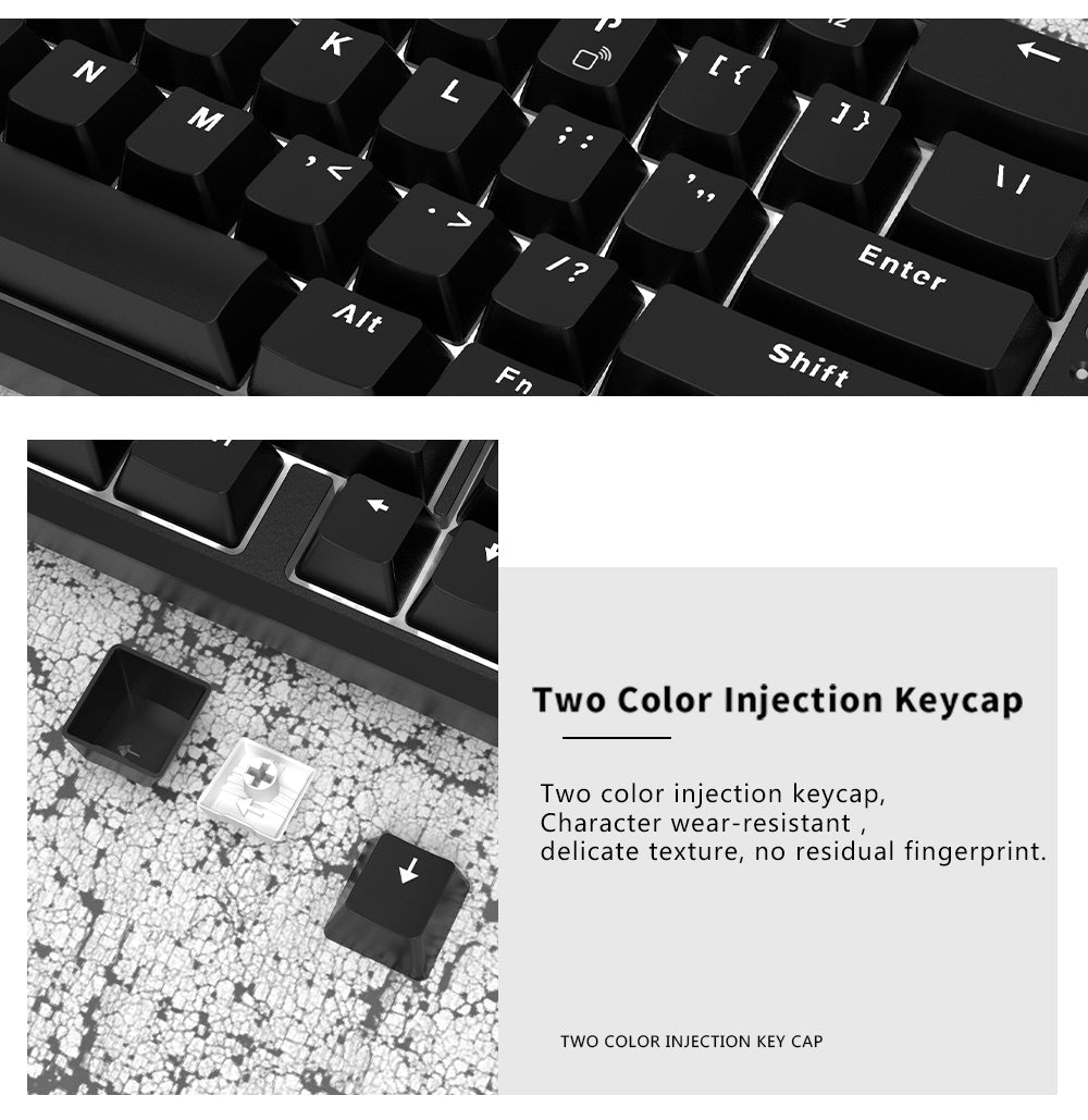 68 Keys Mechanical Keyboard Wireless Bluetooth Wired Dual Mode Anti-ghosting Backlight Mechanical Switch Gaming Keyboard