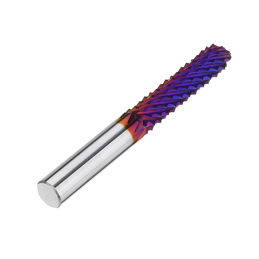 6mm Shank 22mm Tungsten Carbide Milling Cutter Blue Nano Coated End Mill
