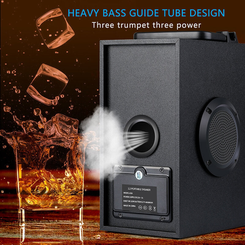 40W Big Power Portable Bluetooth Speaker Outdoor Wireless Subwoofer Boombox Column Sound Music Center Support AUX TF FM Radio