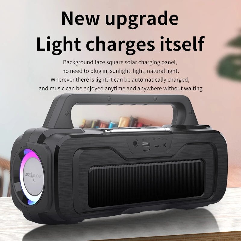 Bluetooth Speaker Double Bass Drivers Karaoke Microphone Colorful Light FM Radio TF Card AUX Music 40W Center Portable Speaker