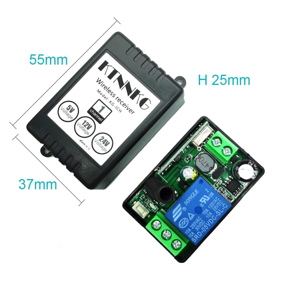 DC 5V12V24V Single-channel Small Volume Learning Remote Control Switch Access Control Module with Voltage Output