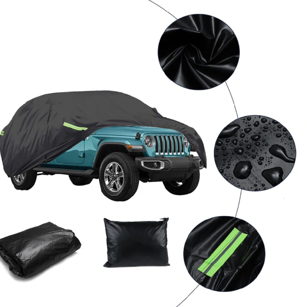 Universal Full Car Cover For Jeep Wranglers Outdoor Sun UV Snow Dust Rain Resistant