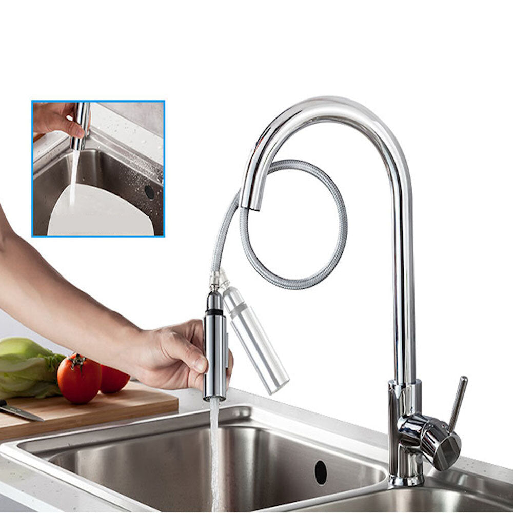 Pull Out Kitchen Faucet Brass Sprayer Chrome Tap Swivel 360 Degree Sink Mixer