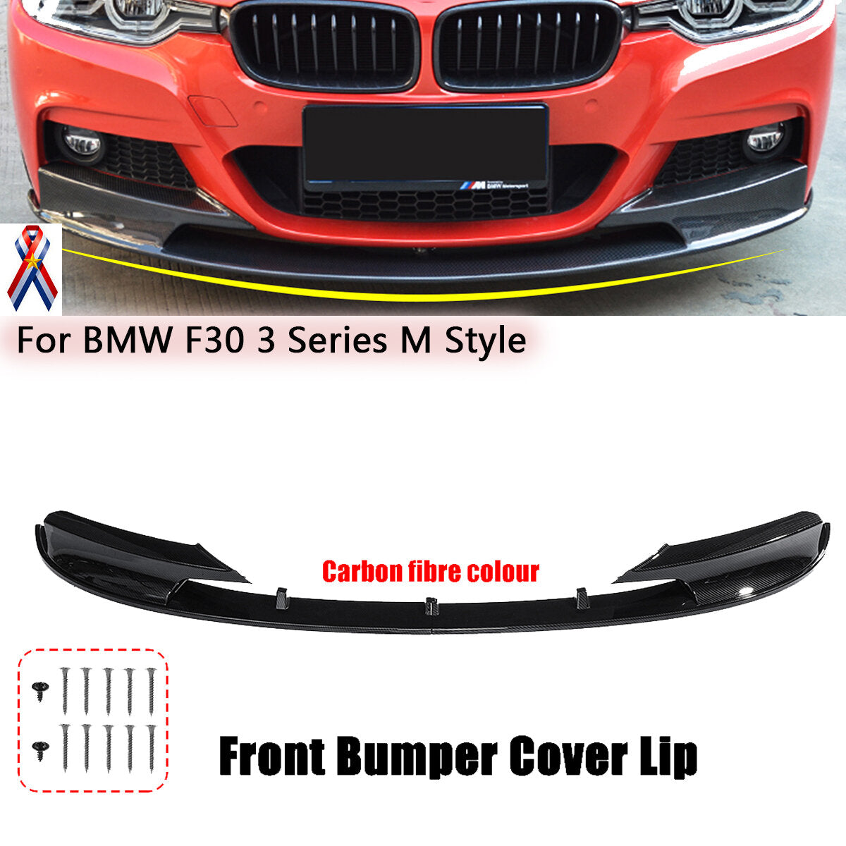 Carbon Fiber Front Bumper Protector Cover Splitter Lip