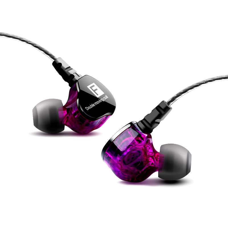 Portable Wired Control In-ear Earphone 3.5mm Jack Hi-Fi Stereo Waterproof Dual Unit With Mic