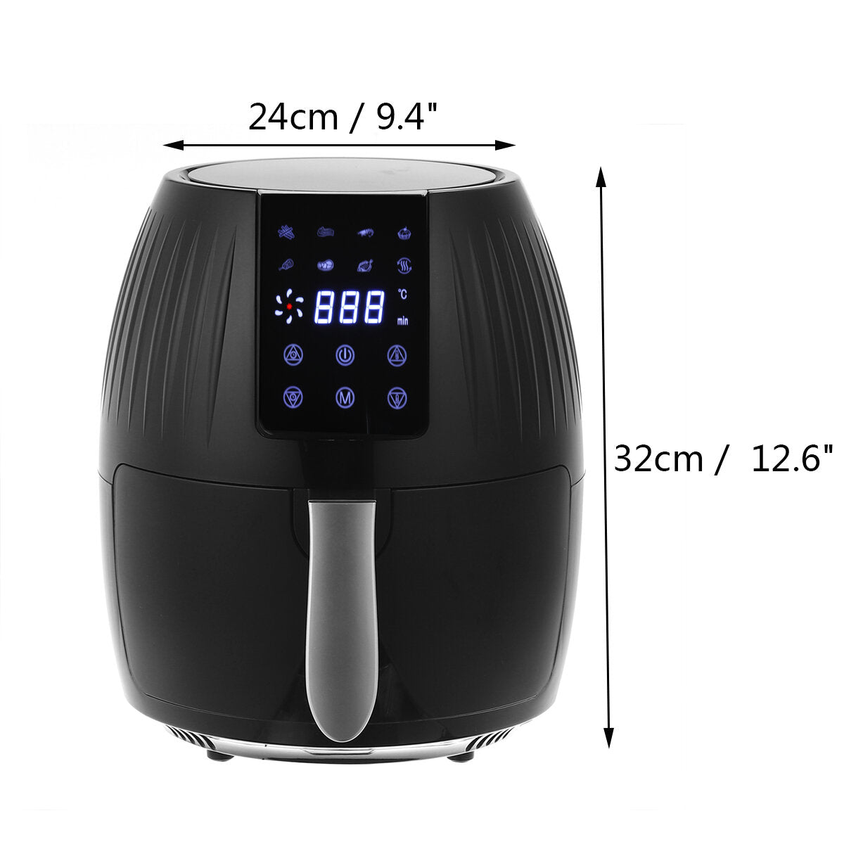 1300W Electric Hot Air Fryers Oven Oilless Cooker 5.5L Large Capacity Touch Screen 360 Cycle Heating with Non Stick Pot Liner