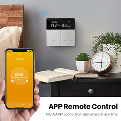 Smart Thermostat Sliver Electric Heating Temperature Controller APP Real Time Remote Control LCD Touch Display Screen Works With Alexa Google Home