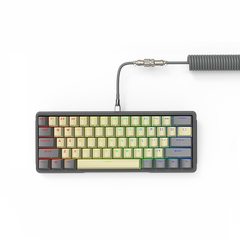 DIY 61 Key Gaming Mechanical Keyboard With Hot swappable OEM RGB Lighting Effect Coiled Cable Mini Wired Keyboard