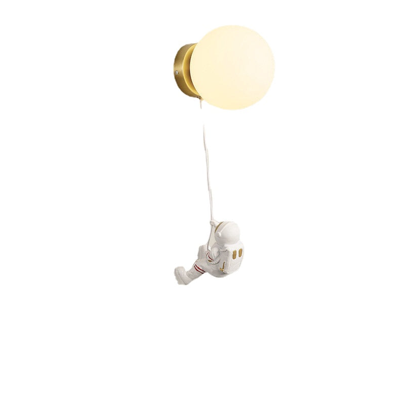 Moon Wall Lamp Modern Simple Creative Astronaut Cartoon Wall Lights 3-Level Dimming Suitable For Children's Room